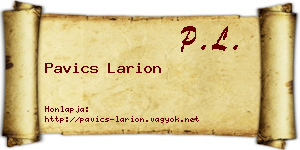 Pavics Larion névjegykártya